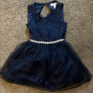 Speechless Kids Midnight Blue Lace Dress